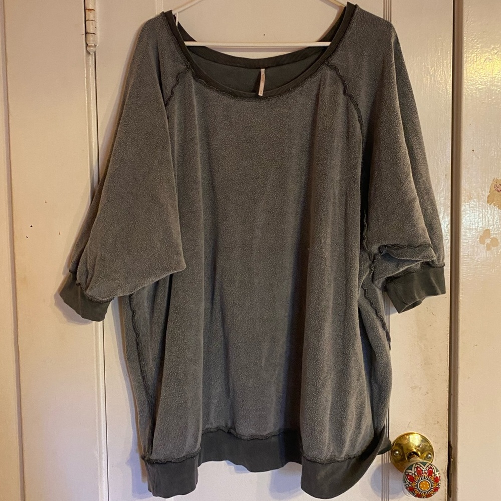 free people oversized sweatshirt material top